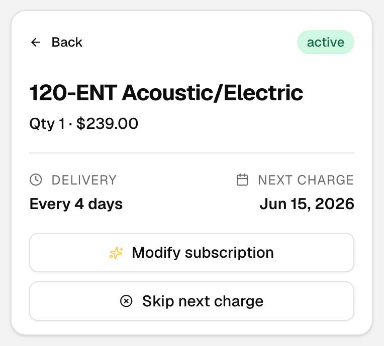 Recharge Subscriptions screenshot 2