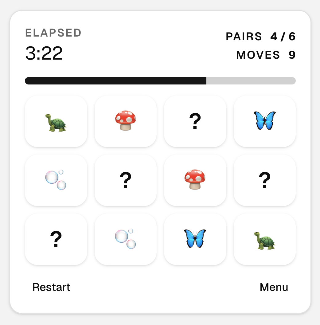 Memory Game screenshot 1